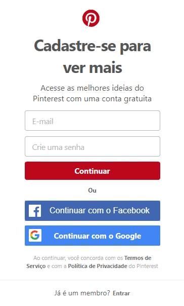 Pinterest Entrar Pinterest Entrar