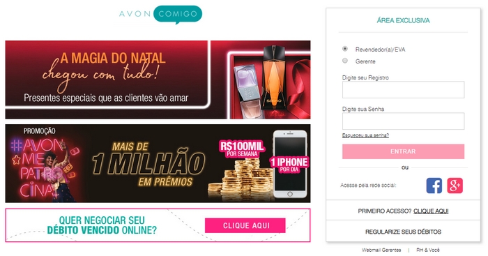 Avon Brasil – Enviar Pedidos, Cadastro → Acesse: www.avon.com.br