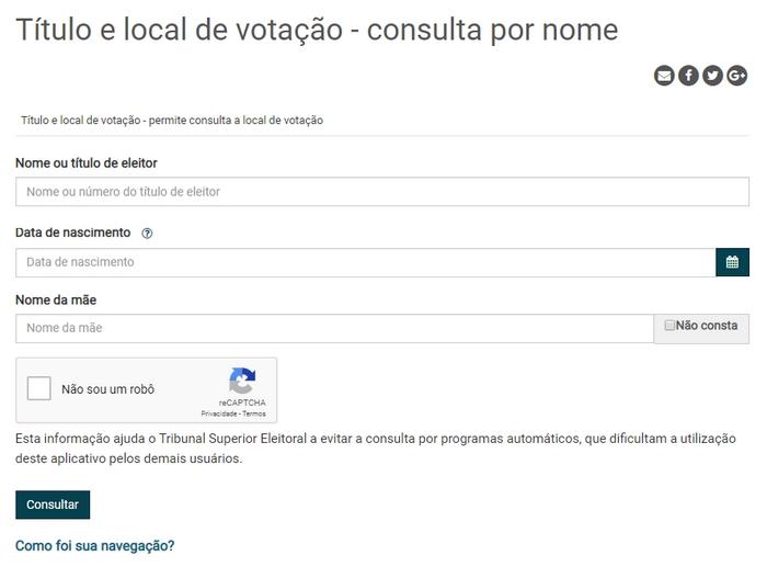 Consulta T tulo De Eleitor N mero CPF Nome T tulo Eleitoral