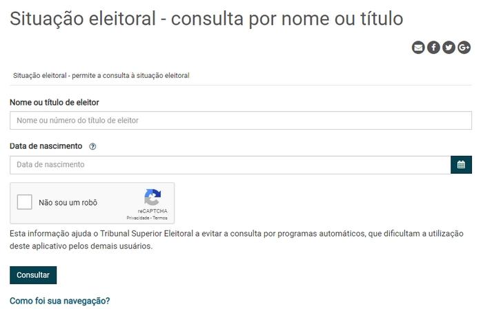 Consulta T tulo De Eleitor N mero CPF Nome T tulo Eleitoral