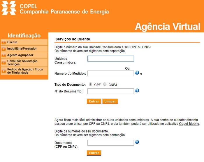 Copel 2ª Via com senha Copel 2ª Via