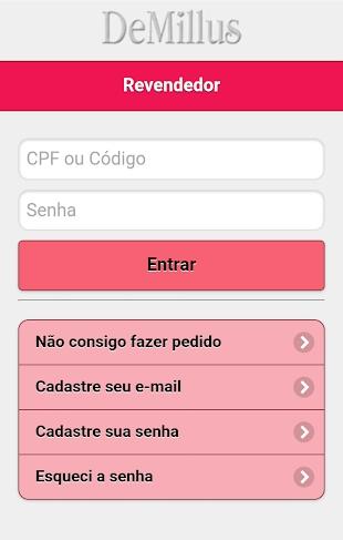 Aplicativo Demillus Pedido