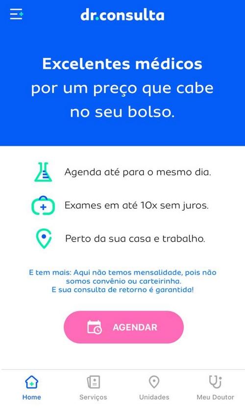 Dr Consulta – Agendamento de consulta e exames pelo site e aplicativo