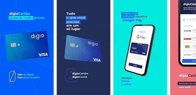 Serviços disponíveis no aplicativo Digio Serviços disponíveis no aplicativo Digio