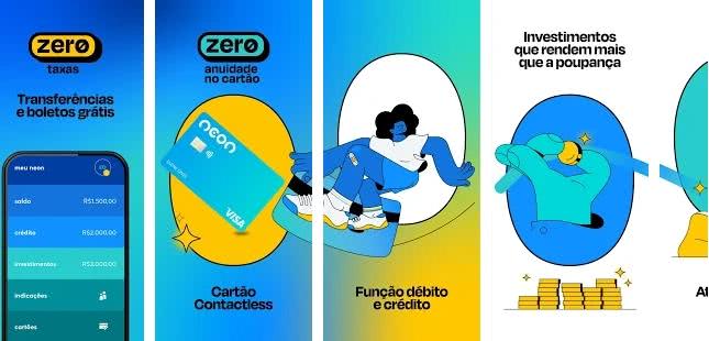 Serviços disponíveis no aplicativo Neon Serviços disponíveis no aplicativo Neon