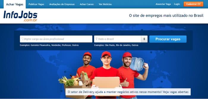 Página de pesquisa da Infojobs Como encontrar Vagas de Emprego pela internet