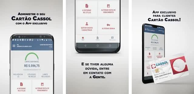 Serviços disponíveis no aplicativo Cartão Cassol Serviços disponíveis no aplicativo Cartão Cassol