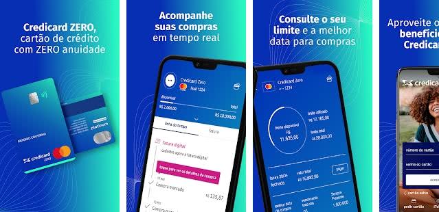 Serviços disponíveis no aplicativo Credicard Serviços disponíveis no aplicativo Credicard