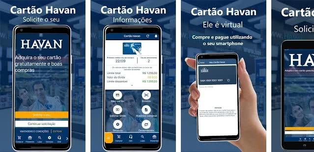 Serviços disponíveis no aplicativo Havan