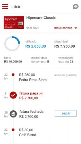 Fatura Hipercard pelo aplicativo Fatura Hipercard pelo aplicativo