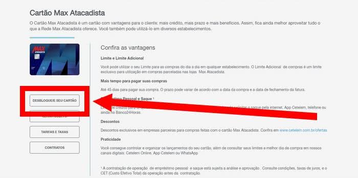 Desbloquear cartão Max Atacadista Desbloquear cartão Max Atacadista