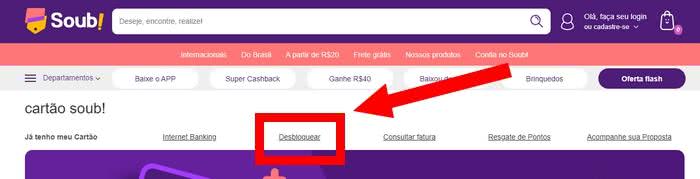 Desbloquear cartão Sou Barato Desbloquear cartão Sou Barato