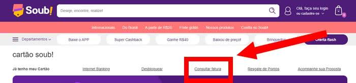 Fatura cartão Sou Barato Fatura cartão Sou Barato
