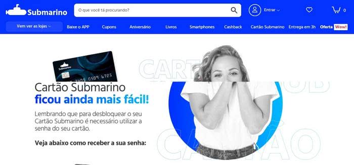 Desbloquear cartão Submarino Desbloquear cartão Submarino