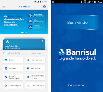 Serviços disponíveis no aplicativo Banrisul Digital