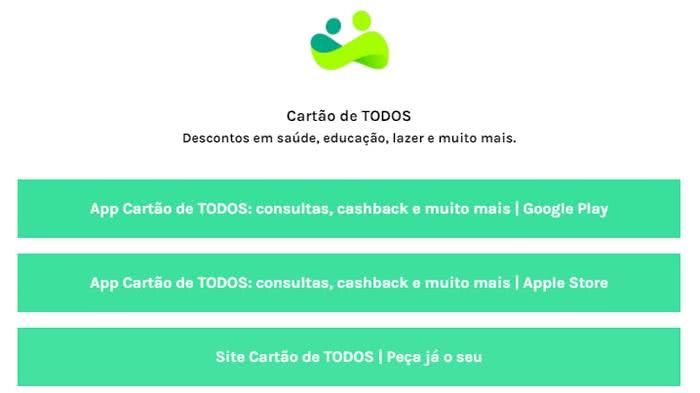 Aplicativo Cartão de Todos Aplicativo Cartão de Todos