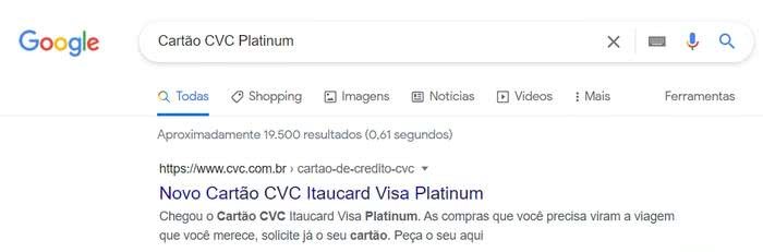 CVC Platinum Fatura CVC Platinum Fatura