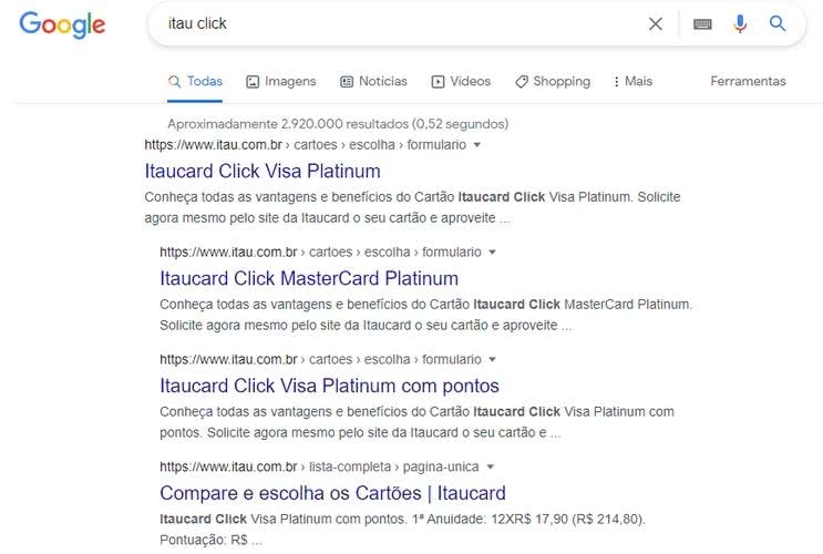 Itaú Click Fatura Itaú Click Fatura