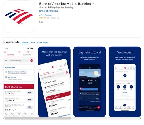 travel notification bank of america app