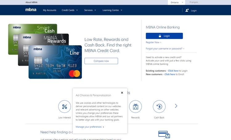 MBNA True Line Card MBNA True Line Card